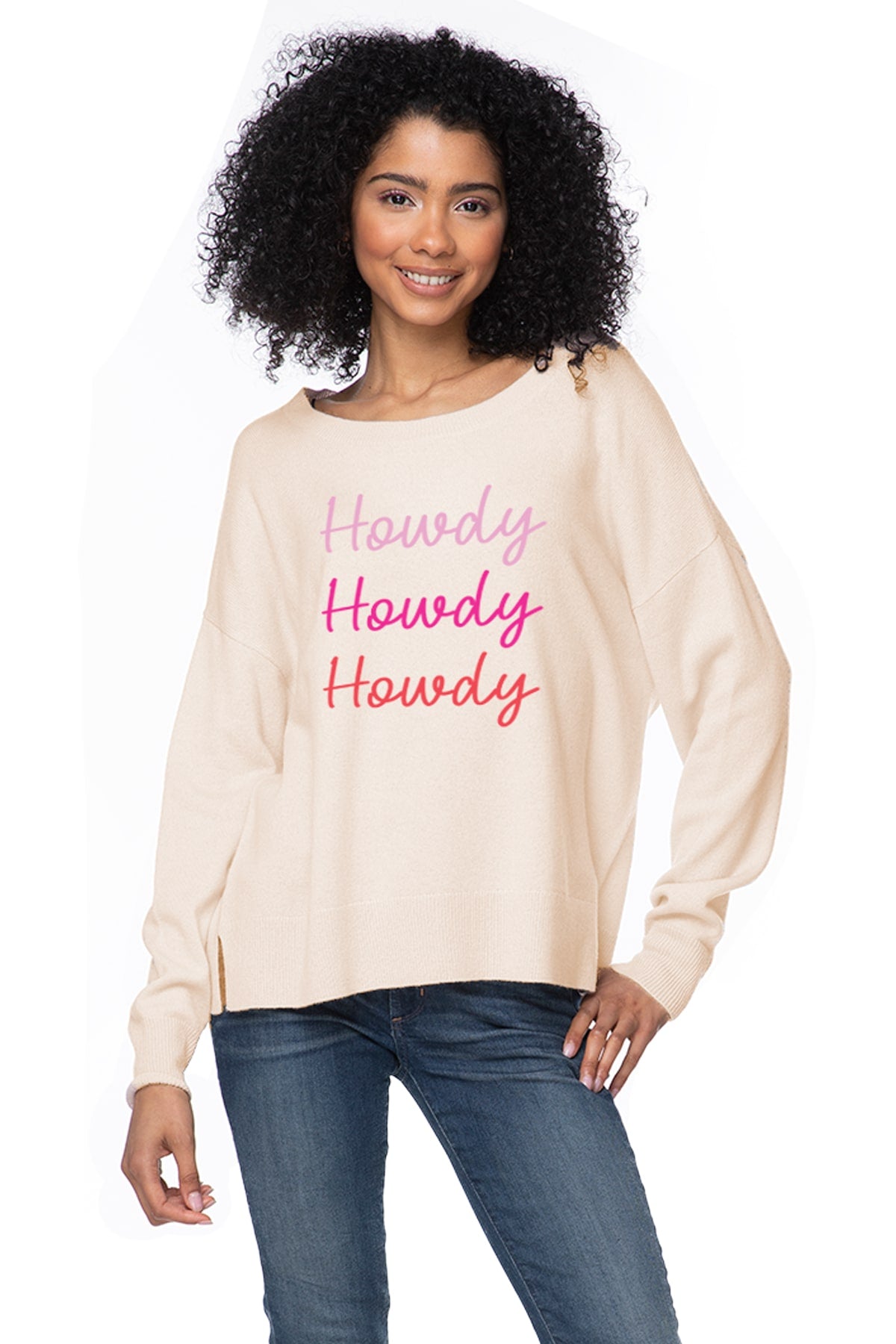 "Howdy Howdy Howdy" // Life is Good Crew Cashmere Sweater "