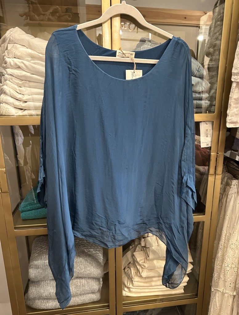 Italian Silk Jackie Top with Waterfall Sides