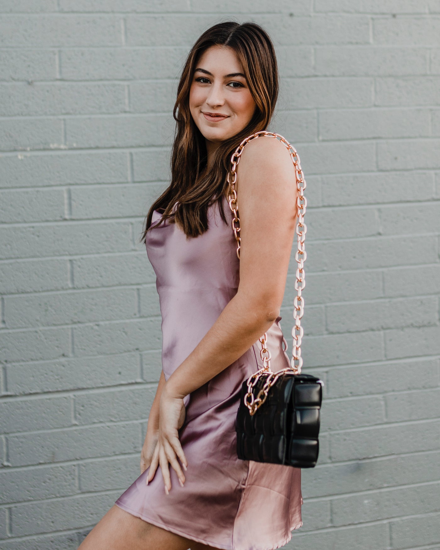 Cowl Neck Criss-Cross Strap Slip Dress