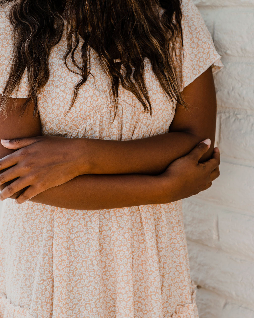 Ditsy Flutter Sleeve Swing Dress