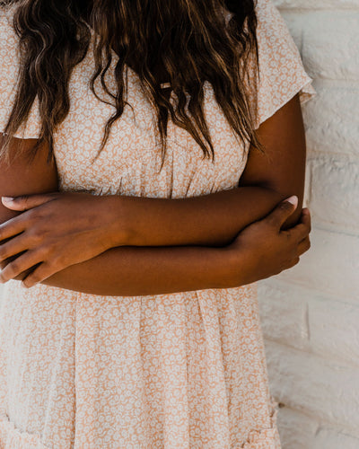 Ditsy Flutter Sleeve Swing Dress