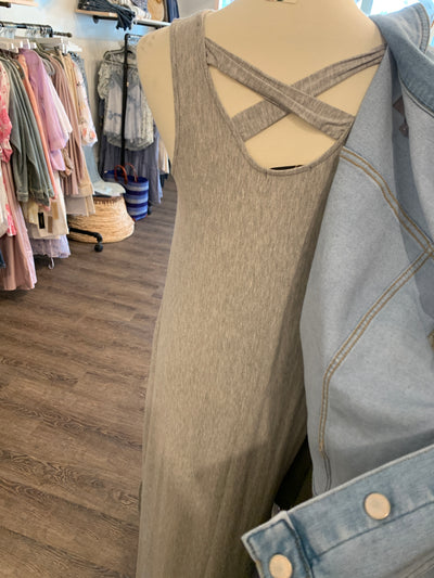 Heather Gray Modal Knit Maxi Dress