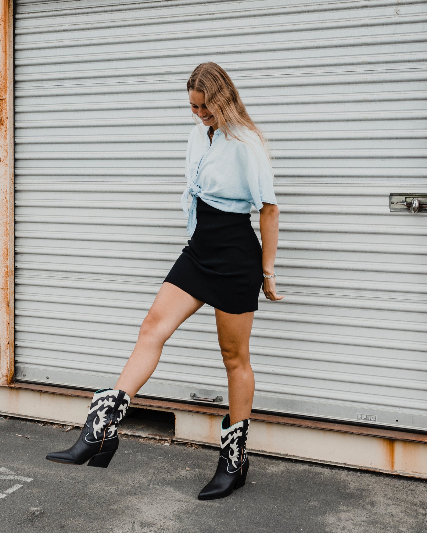 Short Sleeve Tie Front Button Down by Bela Dahl