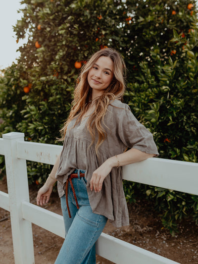 50% Linen and 50% Cotton Top