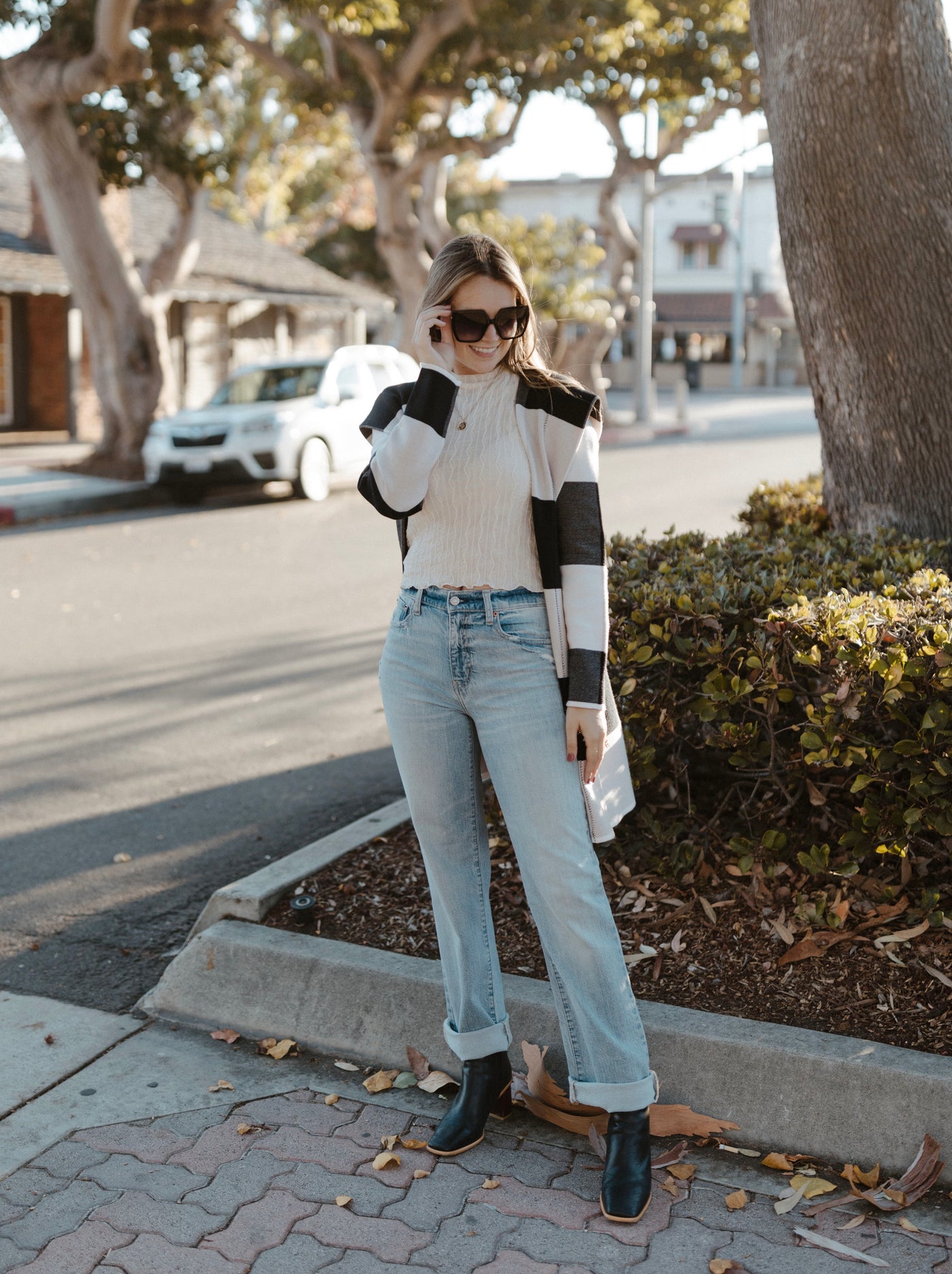 Skinny Wide-Leg Black Denim Jeans