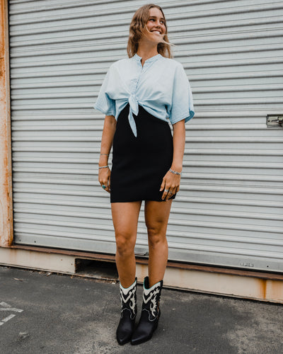 Mini Blondie Cotton Rib Tank Dress by Perfect White Tee