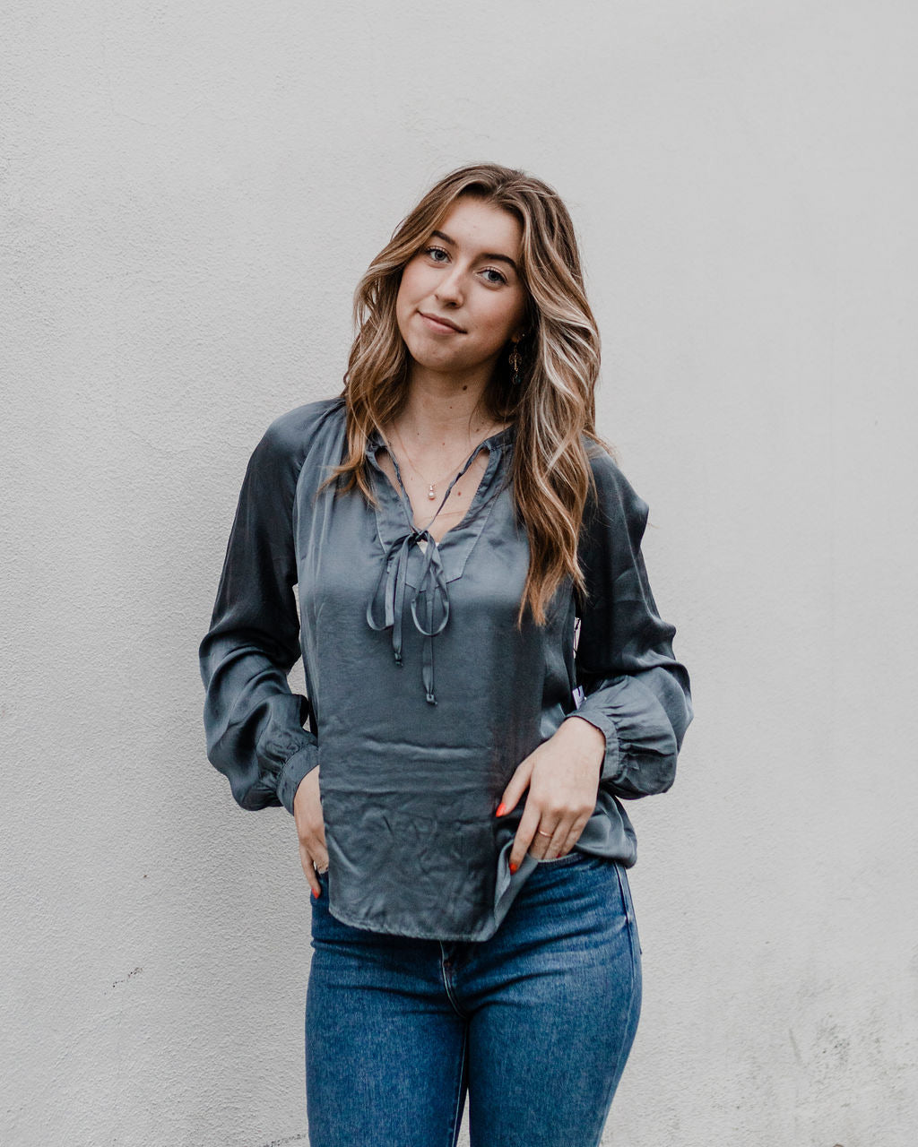 Tie Neck Blouse by Bella Dahl