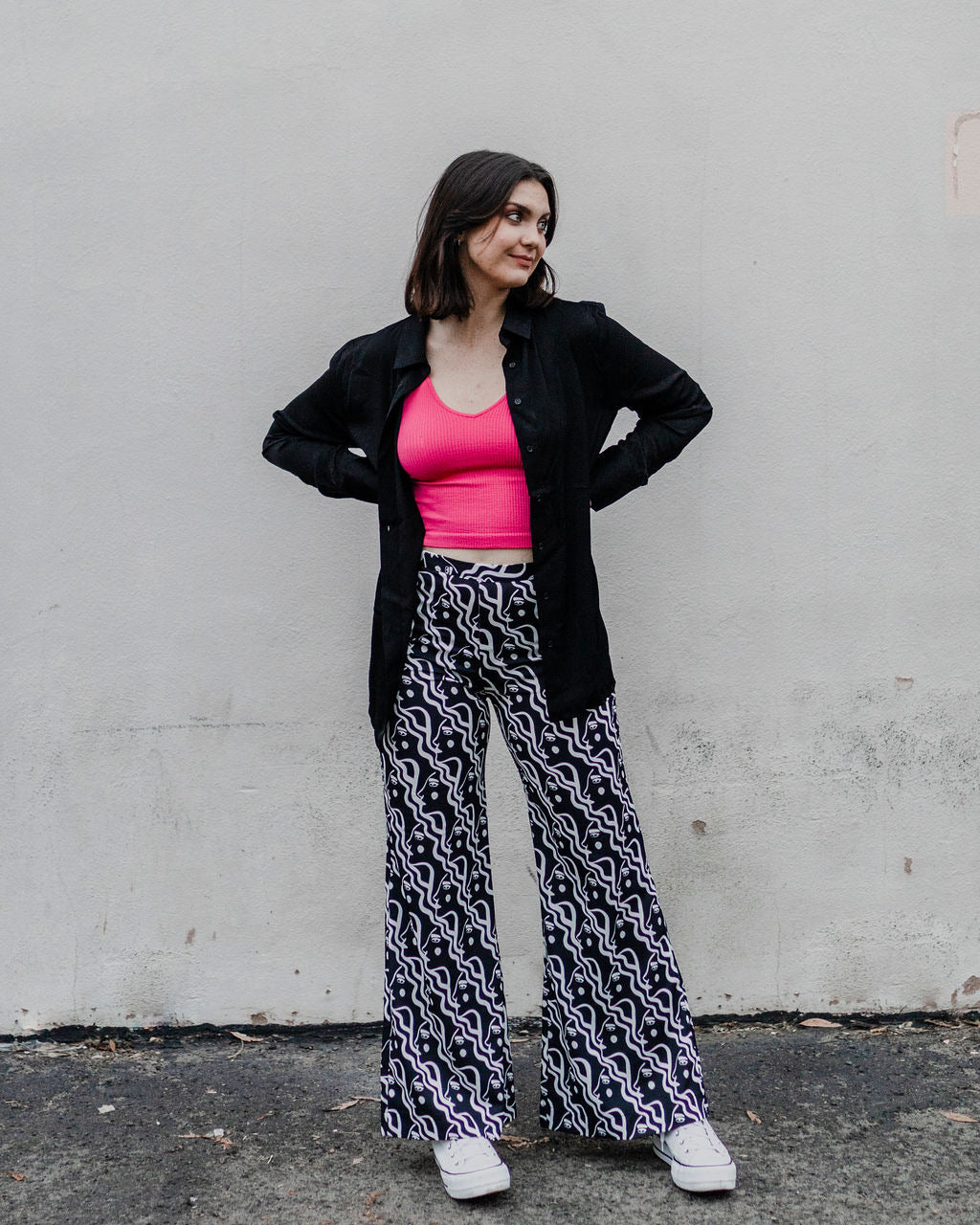 SATIN DISCO BELLS - WATERFALL WOMAN by Dazey LA