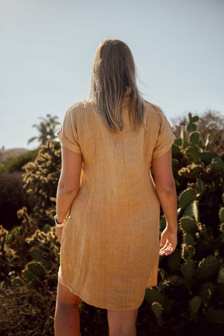 Golden Dune Linen Dress by 75