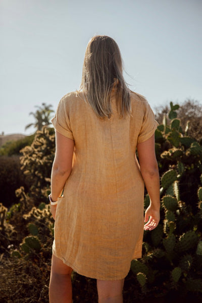 Golden Dune Linen Dress by 75
