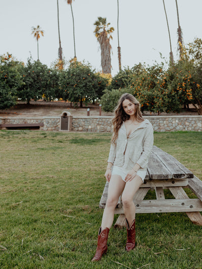 100% Linen Blazer, "Sun-Kissed Linen Cardigan Blazer"