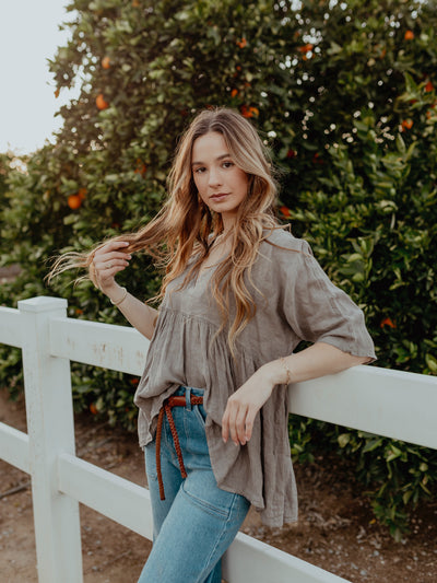 50% Linen and 50% Cotton Top