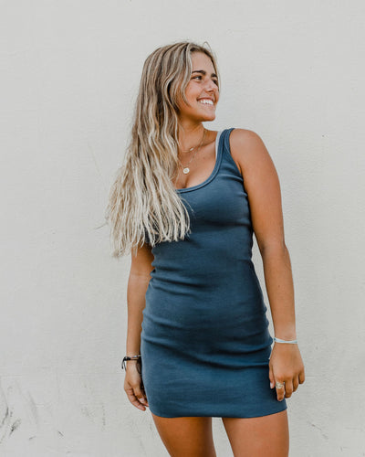 Mini Blondie Cotton Rib Tank Dress by Perfect White Tee