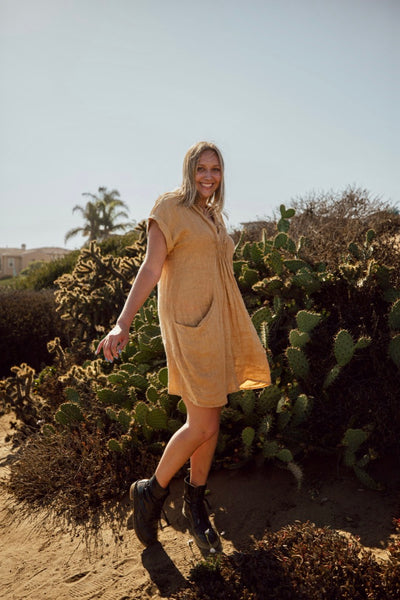Golden Dune Linen Dress by 75