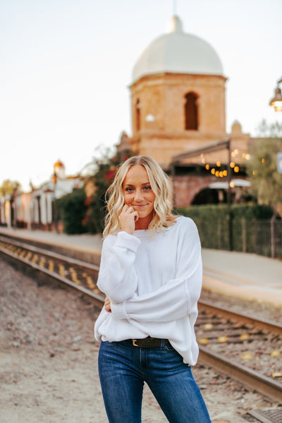 Contrast Stitch Drop Shoulder Sweater by 75