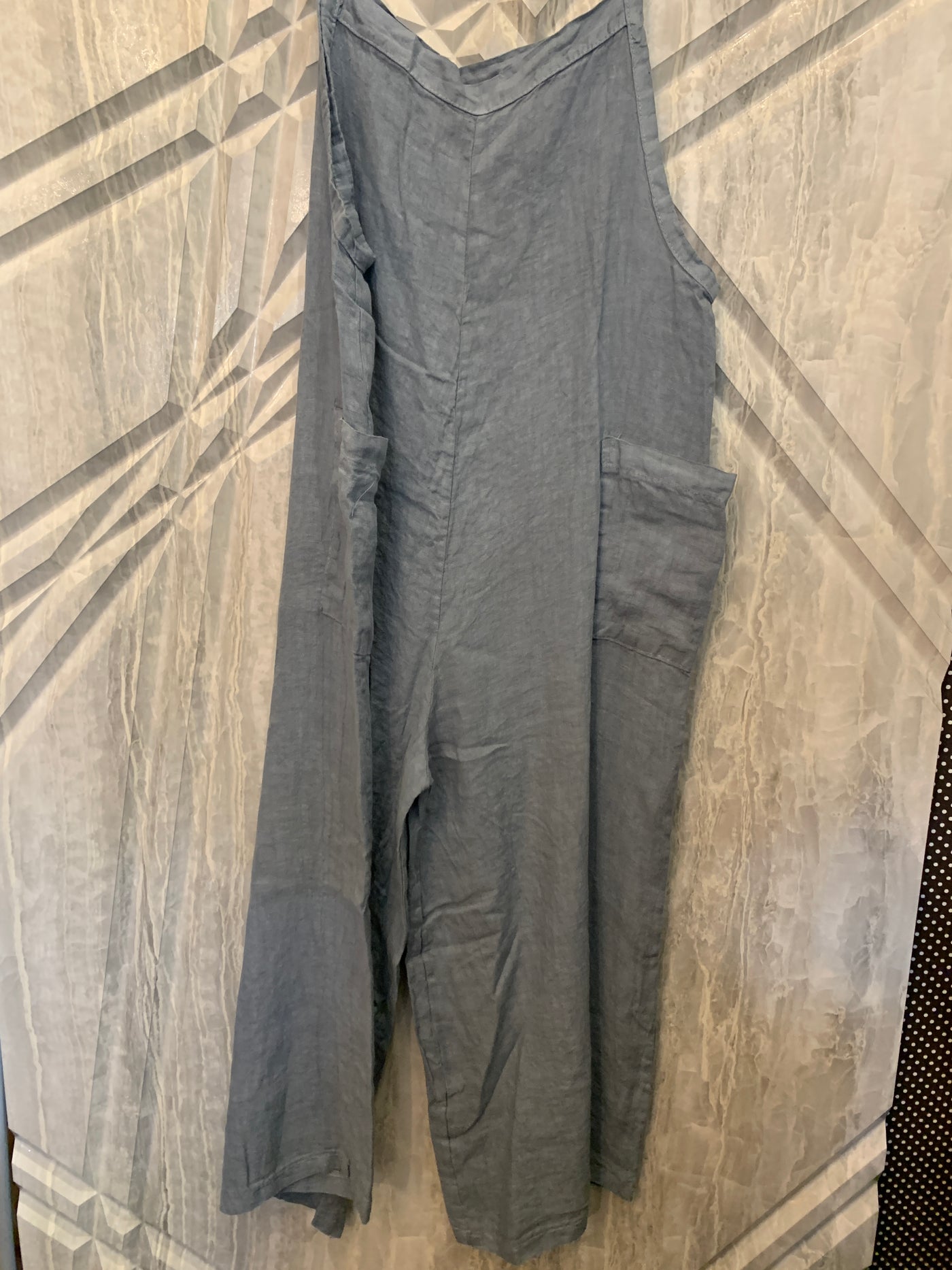 Linen Jumpsuit with Shoulder Ties