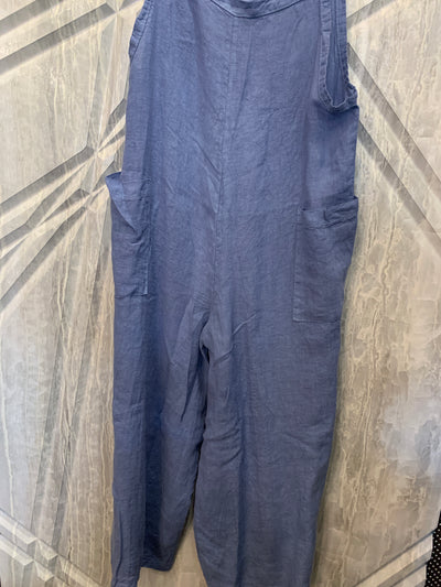 Linen Jumpsuit with Shoulder Ties
