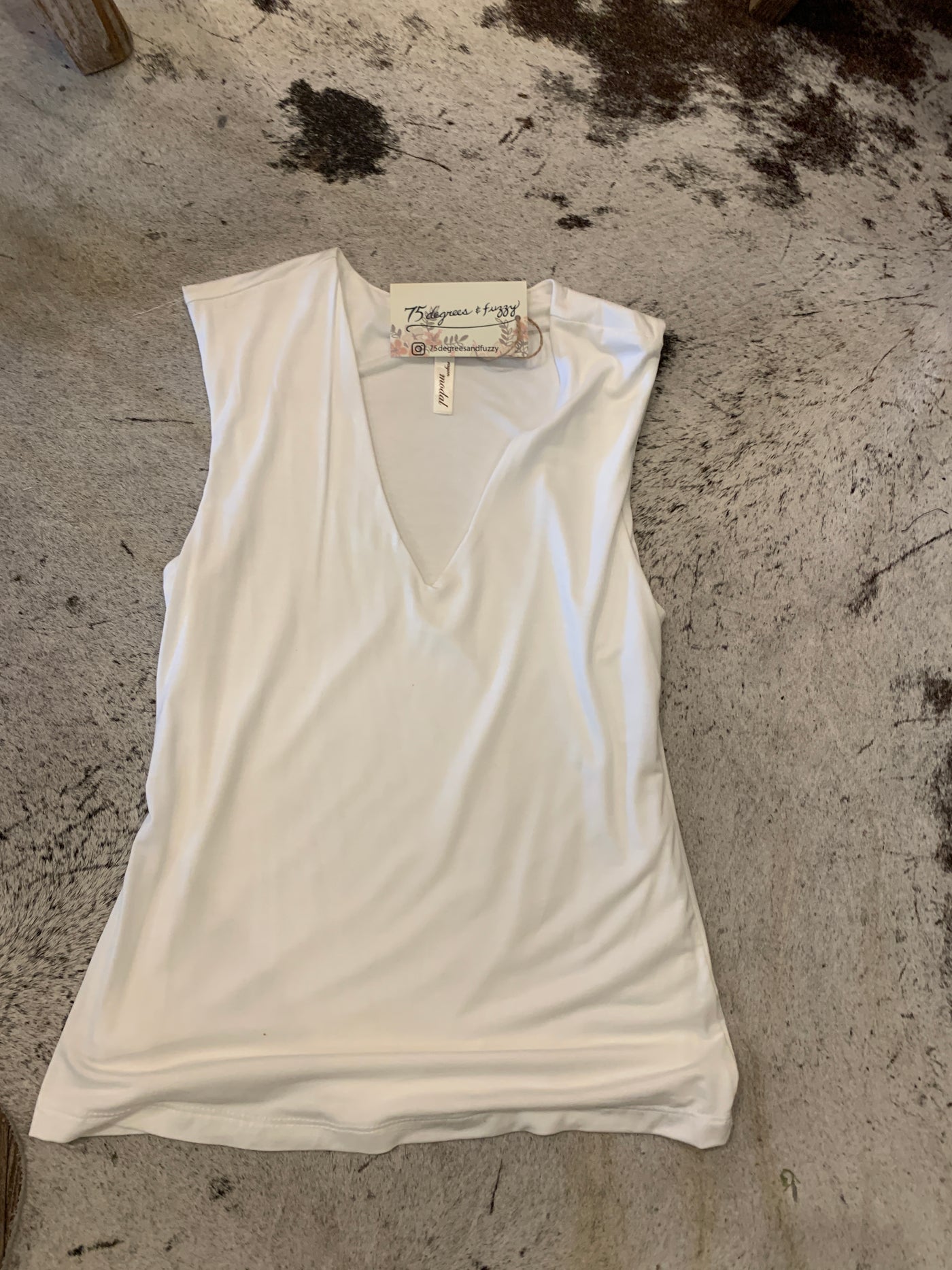 V-Neck Double Layered Extended Sleeve Tank Top