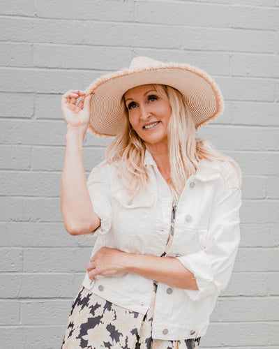 Optic White Crop Jean Jacket
