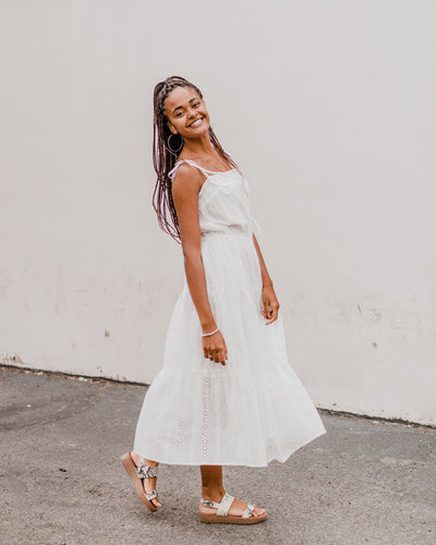 White Everlasting Eyelet Maxi Dress by Lost + Wander