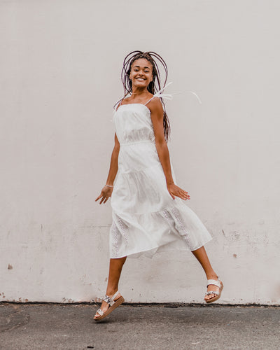White Everlasting Eyelet Maxi Dress by Lost + Wander