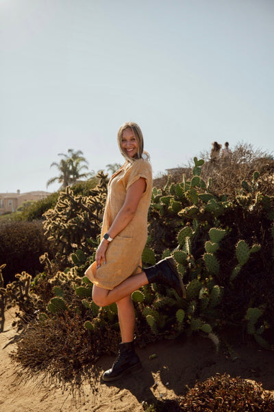 Golden Dune Linen Dress by 75