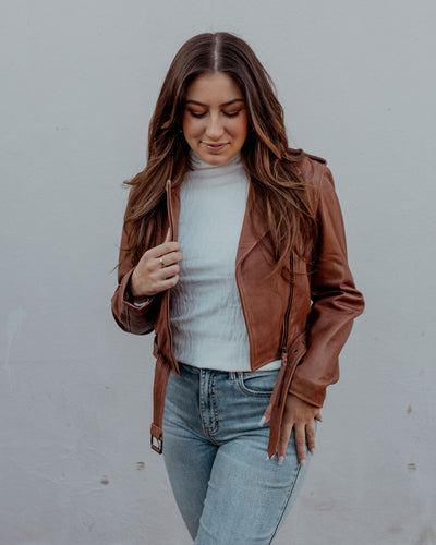 Wave Stripe Embossed Long Sleeve Turtleneck