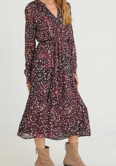 Long Sleeve Ruffle Midi Dress by Bella Dahl
