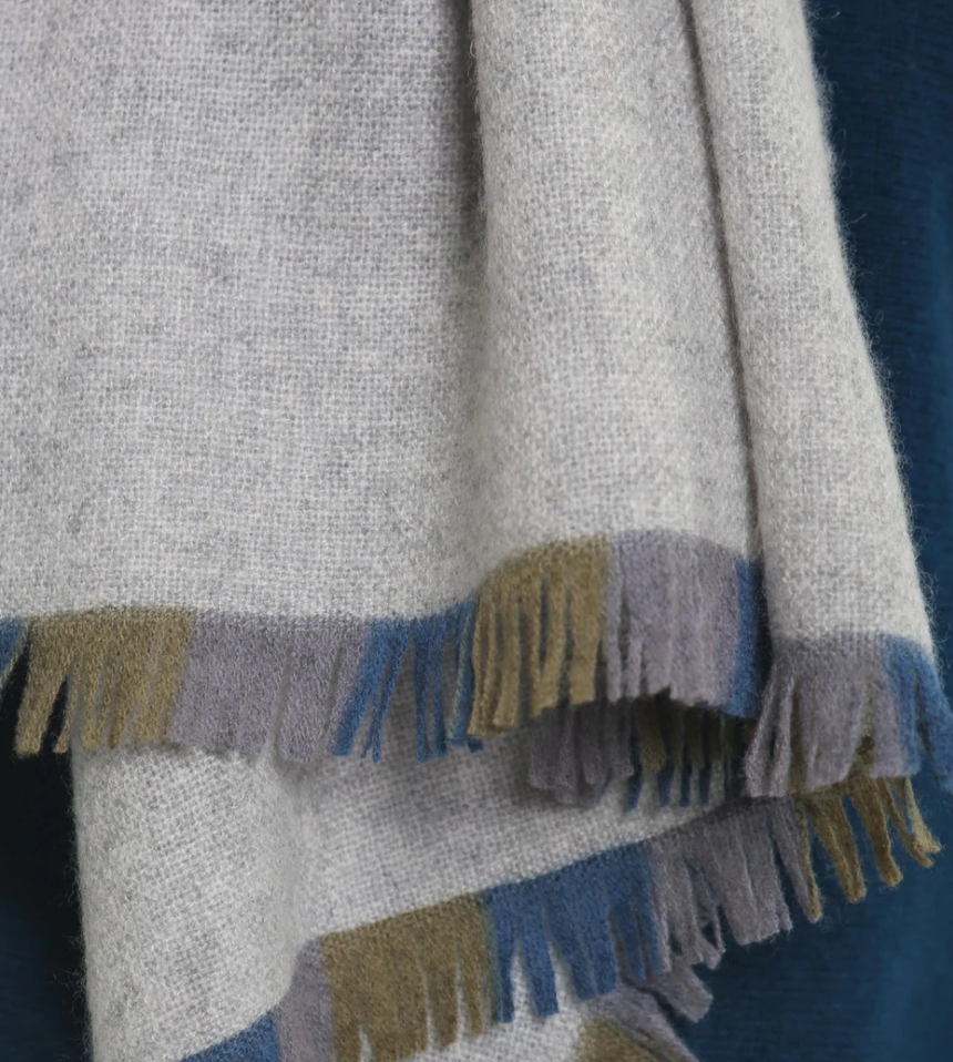 Cashmere Woven Fringe Scarf by InCashmere