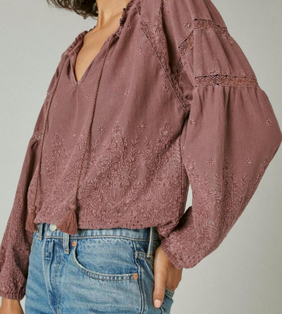 Long Sleeve Embroidered Knit Top