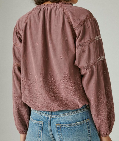Long Sleeve Embroidered Knit Top