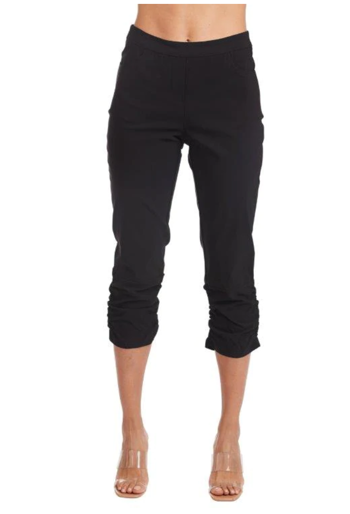 Carrie Noir Ruched Woven Pants