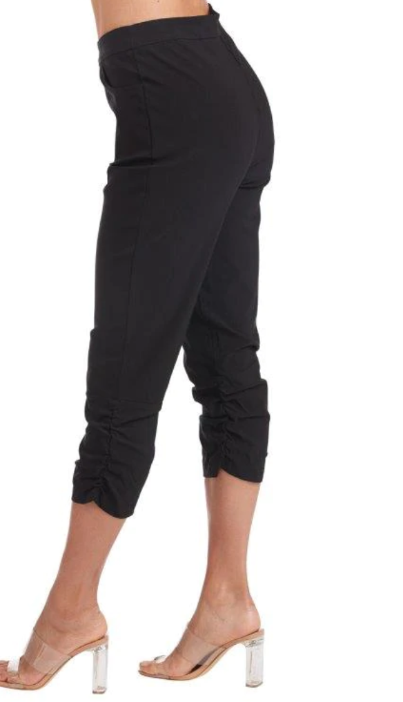 Carrie Noir Ruched Woven Pants