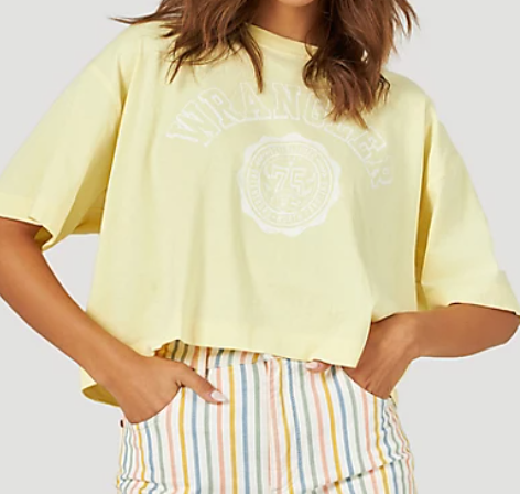 WOMEN'S COLLEGIATE CROP BOXY TEE by Wrangler