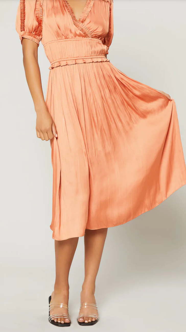 Ruffle Trimmed Midi Dress by Current Air