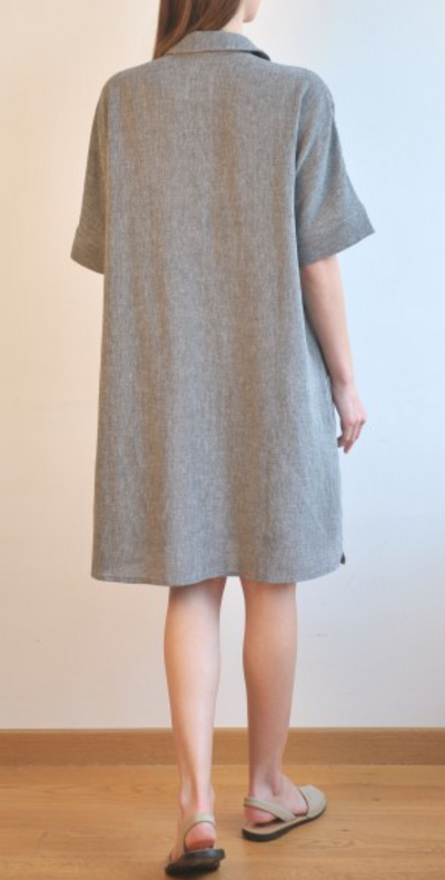 CHARCOAL SILE MINI SHIRT DRESS by Loom.ist