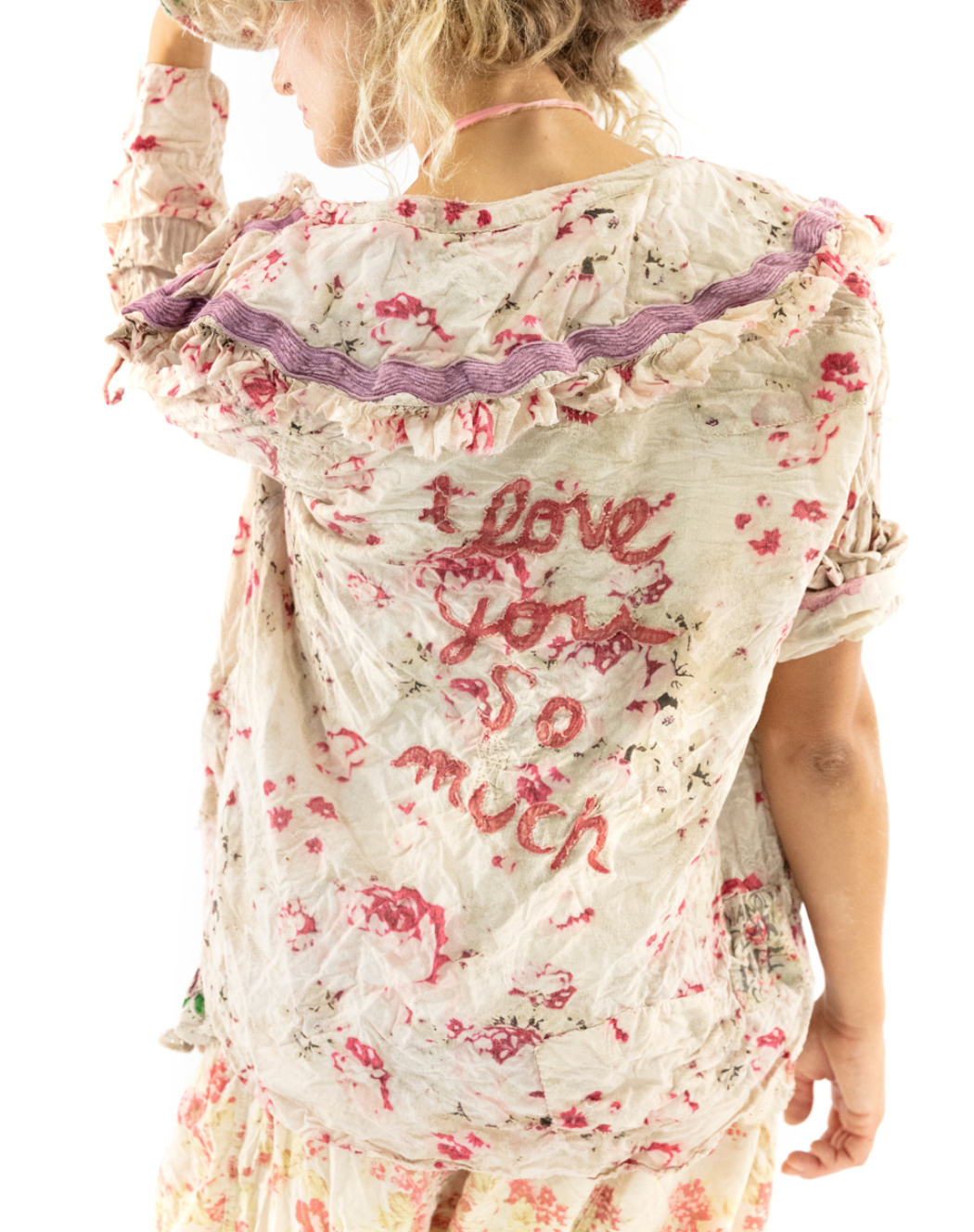 European Cotton Printed Kelly Western Shirt with Ric Rac  1216 by Magnolia Pearl