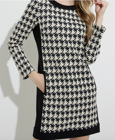 Houndstooth Print Dress Style 224039 by Joseph Ribkoff