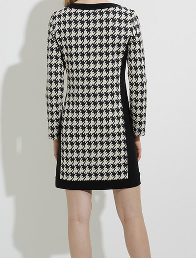 Houndstooth Print Dress Style 224039 by Joseph Ribkoff