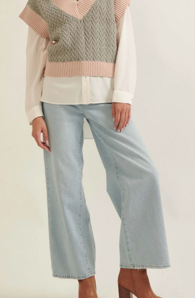 Honor Roll Colorblock Cable Knit Sweater Vest
