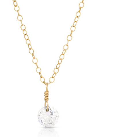 Mini Diana CZ Necklace by Delicate Raymond Jewelry