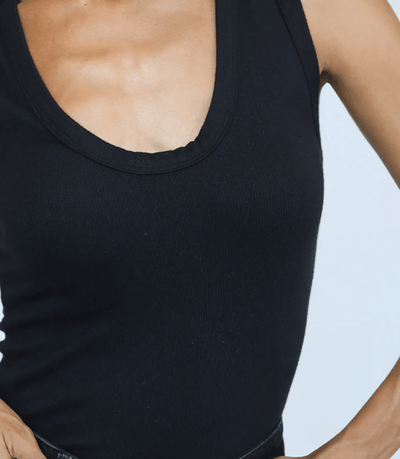 Jordan//U Neck Ribbed Tank by Perfect White Tee