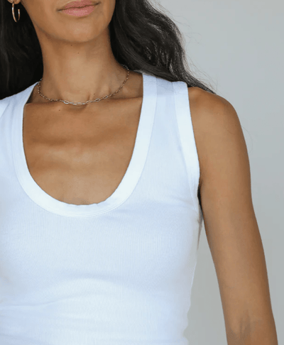 Jordan//U Neck Ribbed Tank by Perfect White Tee