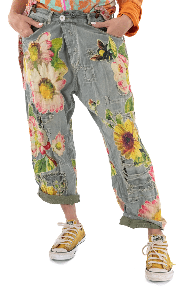 Miner Pants with Sunflower. 433 by Magnolia Pearl