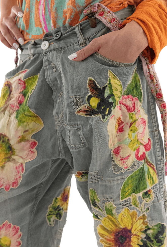 Miner Pants with Sunflower. 433 by Magnolia Pearl