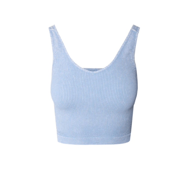 Ribbed Neck Crop Top NS7634