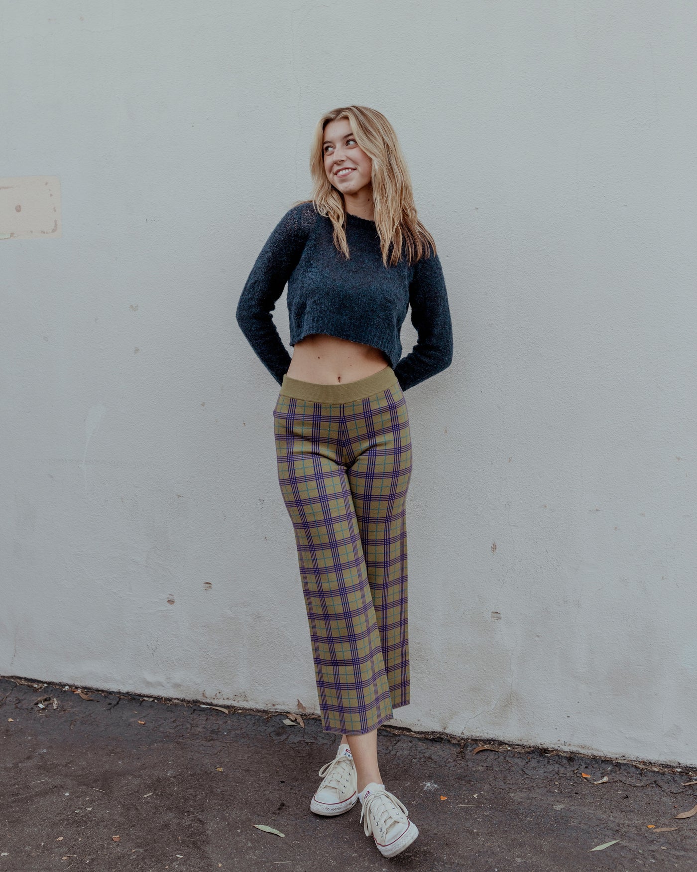 OLIVE PLAID PANT by Daydreamer