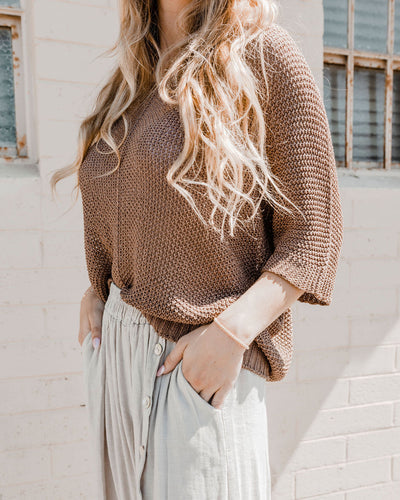 Olive Grove Crochet Knit Sweater by 75