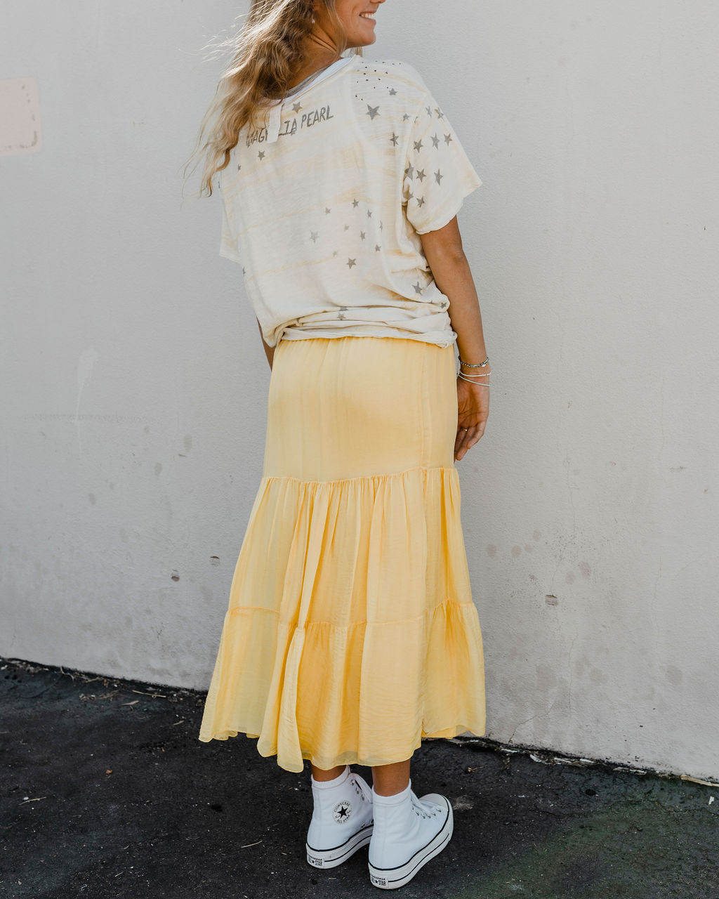 Tiered Silk Skirt