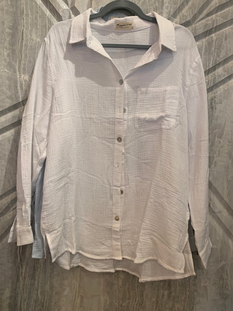 Crinkled Double Gauze Button Down Shirt